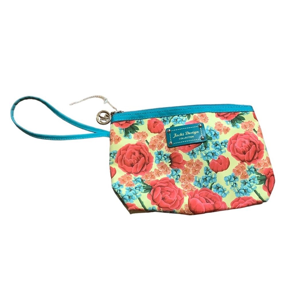 Jacki Design Miss Cherie Clutch Wallet Rose Floral Flower Hyacinth‎ 8" x 5.5"